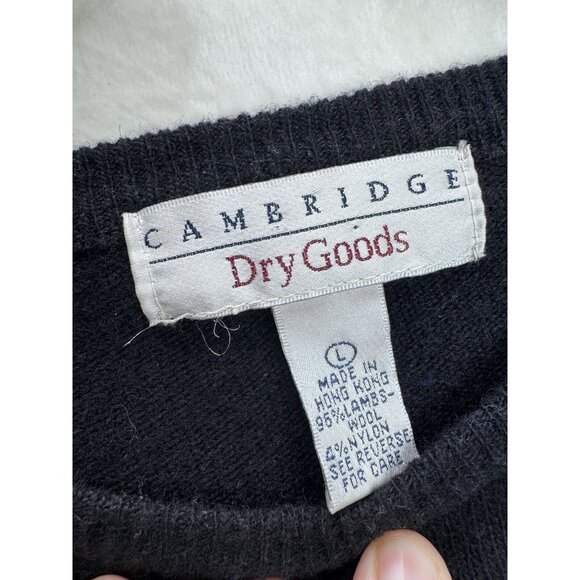 Cambridge Dry Goods Women's Black Floral Embroidered Sweater Size Large - Picture 10 of 10